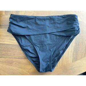 La Blanca Island Goddess Hipster Bikini Bottom Size 10 Black